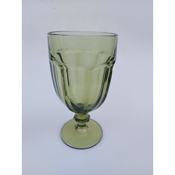 Set Of 2 Libbey Duratuff Gibraltar Olive Iced Tea Goblets - Picture 2 of 3